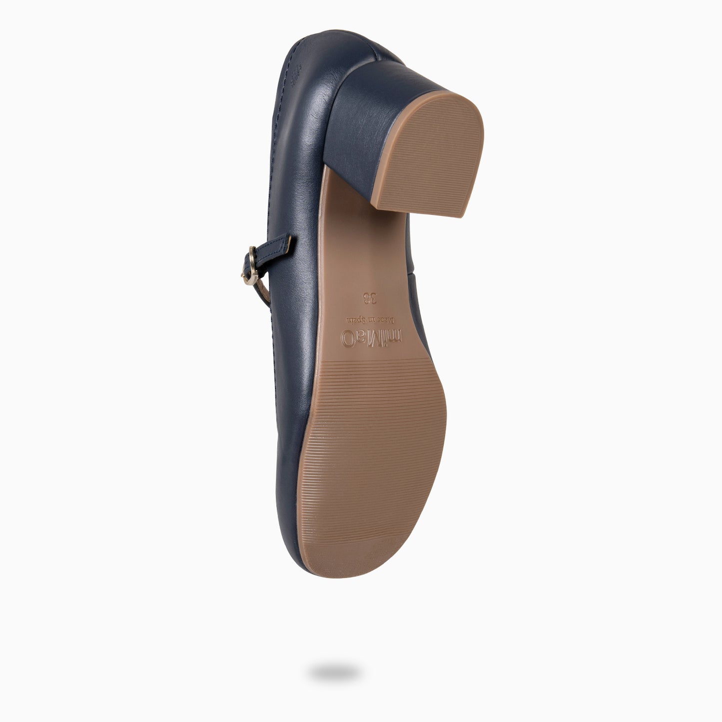 ROSALIA - Merceditas de tacón ancho de Piel MARINO