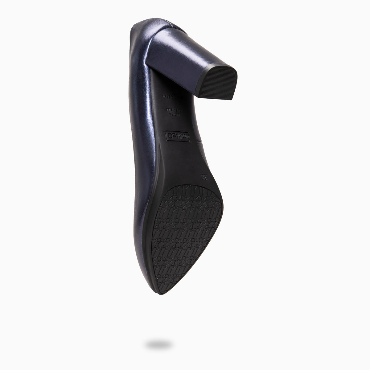 URBAN SPLASH – Zapato de tacón con piel metalizada MARINO