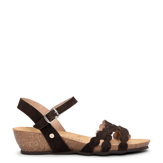 MALTA - SANDALIA BIO CON CUÑA MARRON