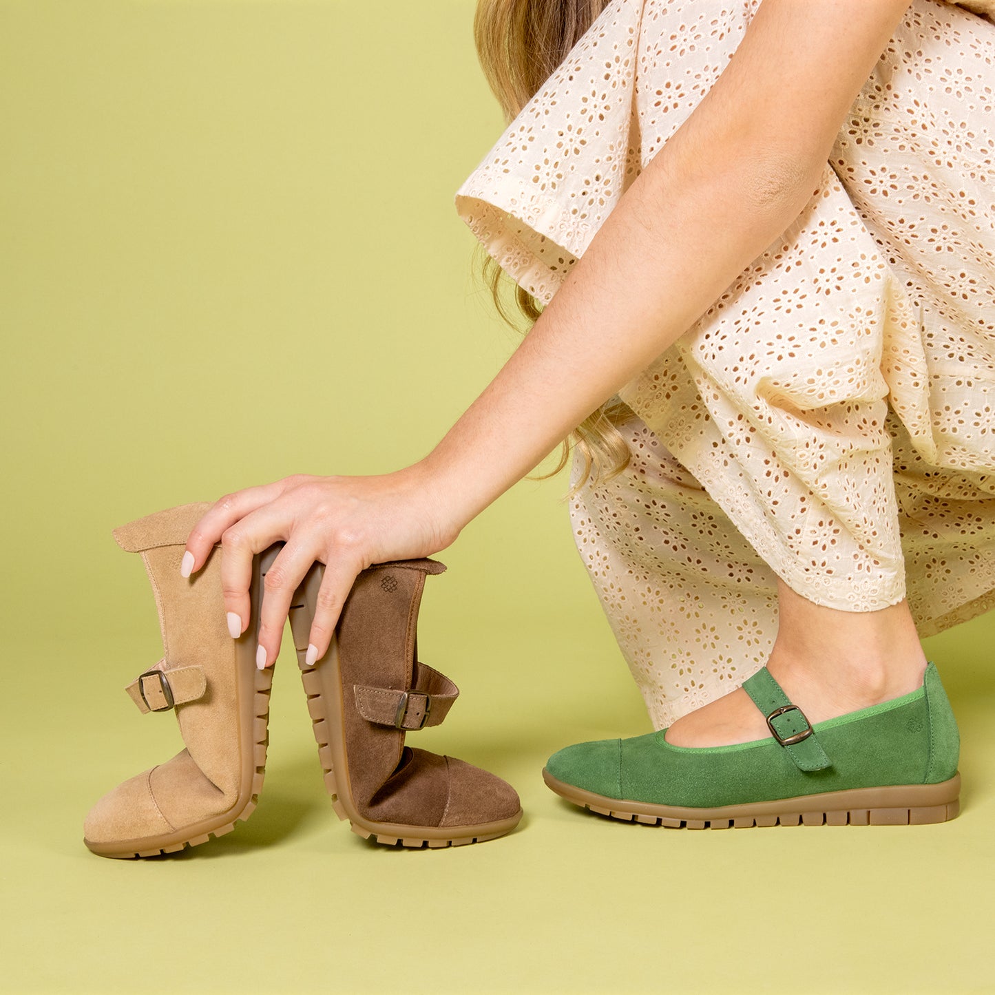 MICAELA - Merceditas de serraje MARINO