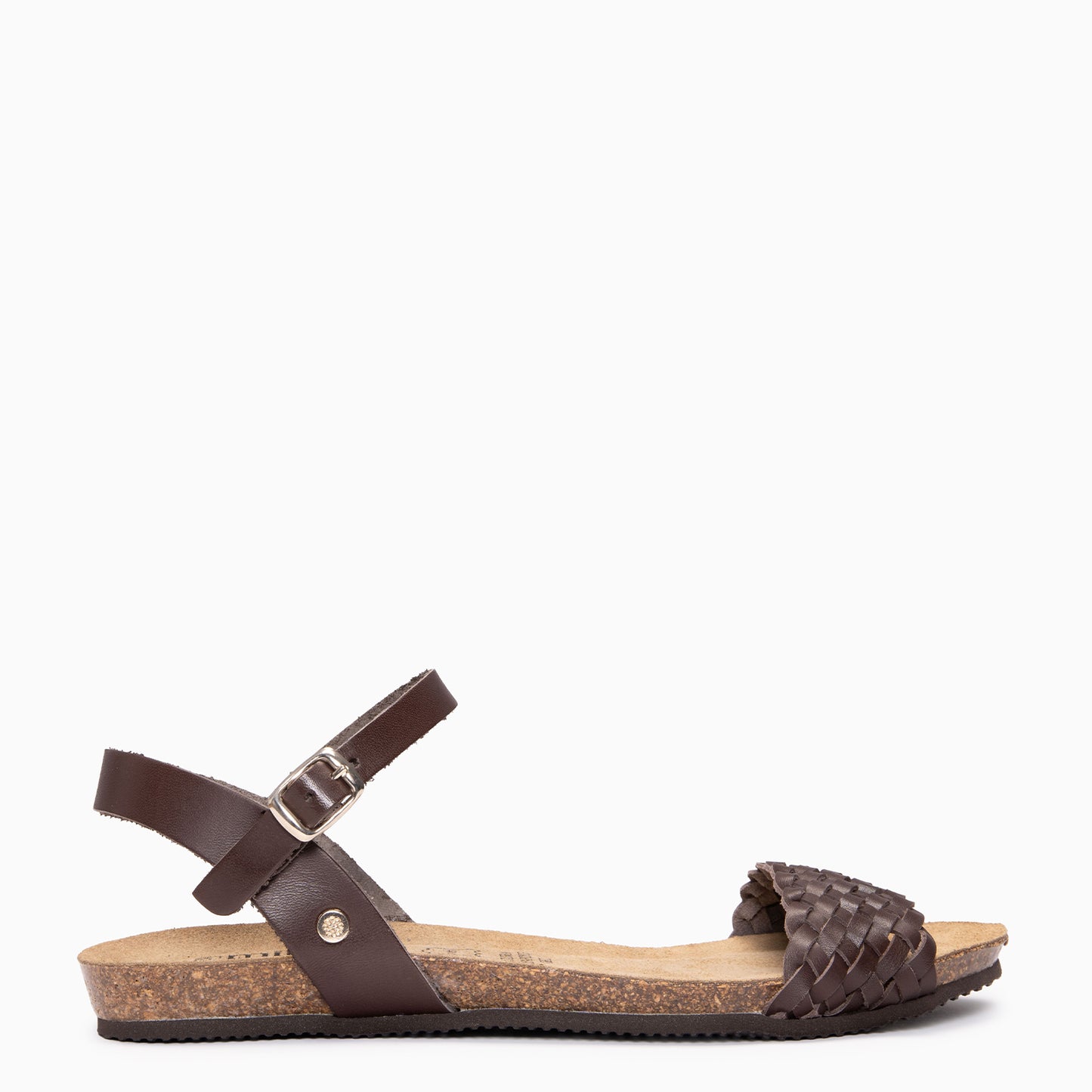 AIRE - Sandalias Planas BIO de tira Trenzada MARRON