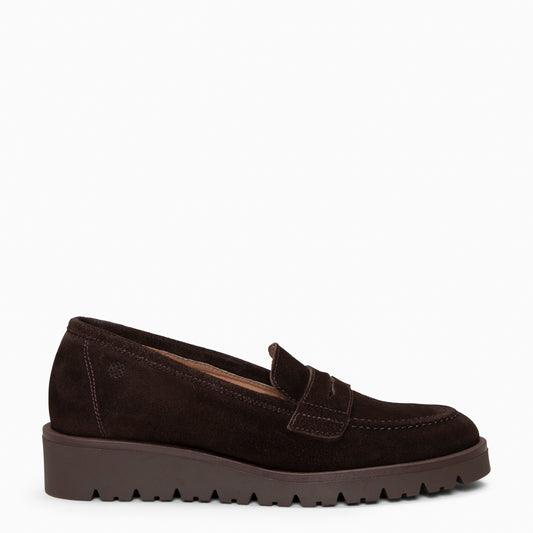 DAFNE - Mocasín con cuña MARRON