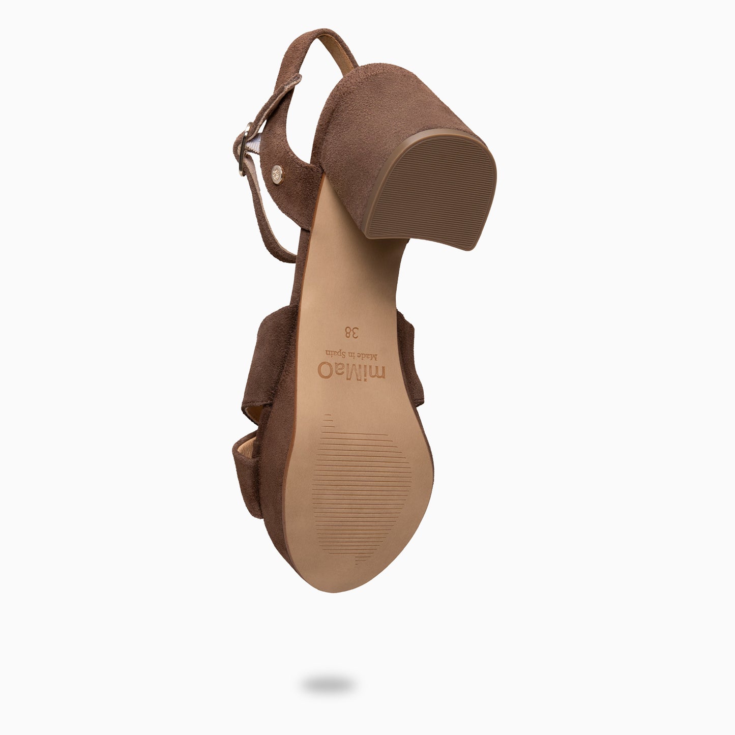 CERDEÑA - Sandalias de tacón ancho y plataforma MARRON