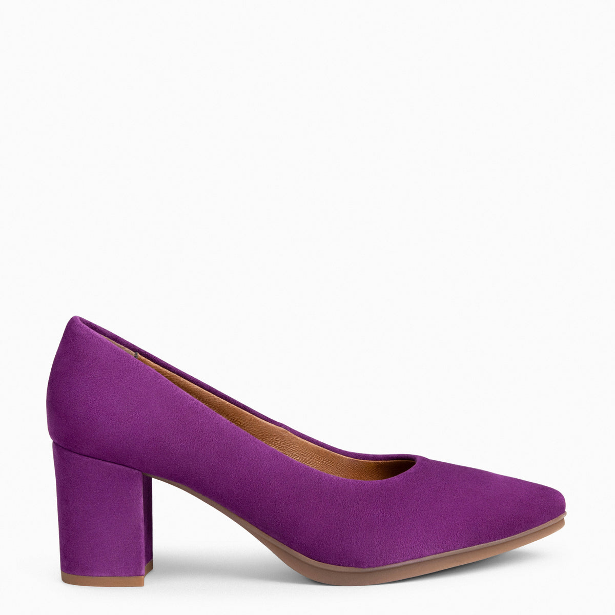 URBAN S – Zapatos de tacón medio de ante MORADO