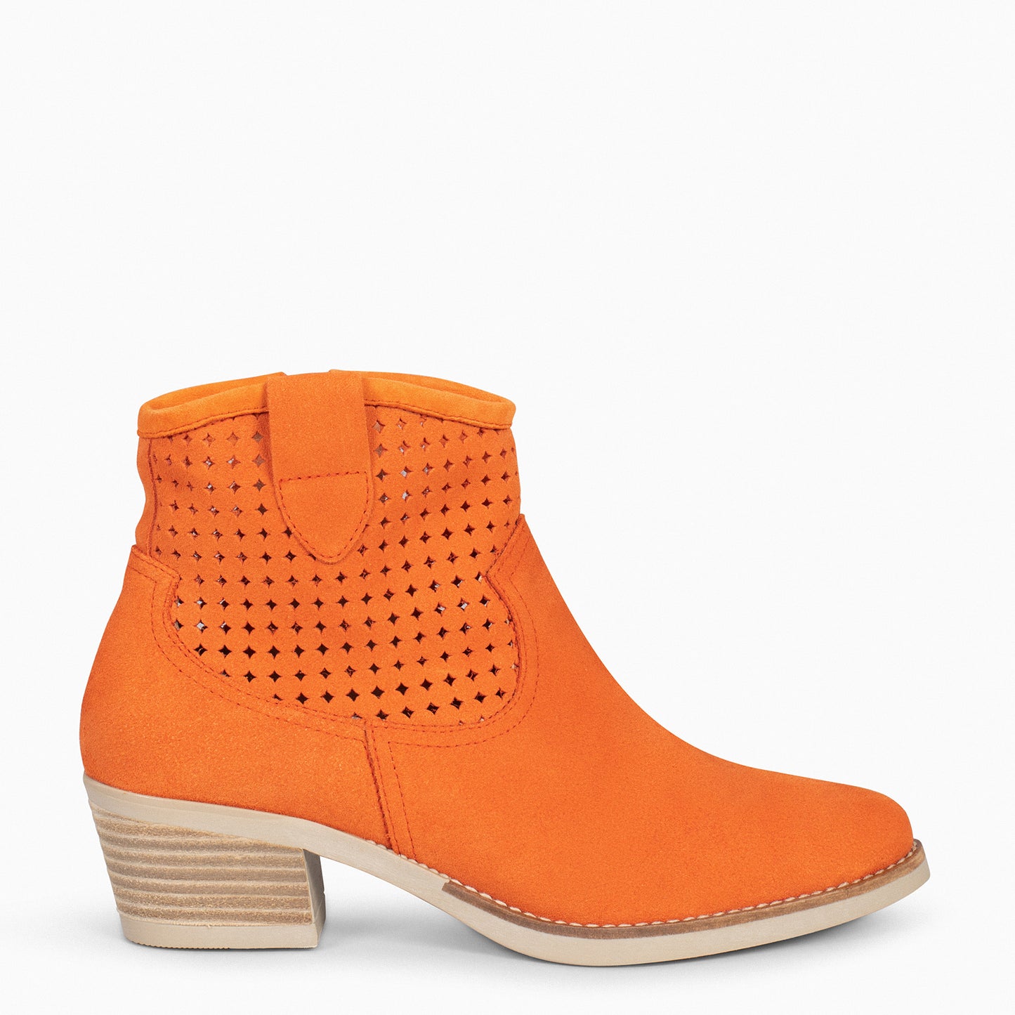 HOUSTON – Botines cowboy con tacón  NARANJA
