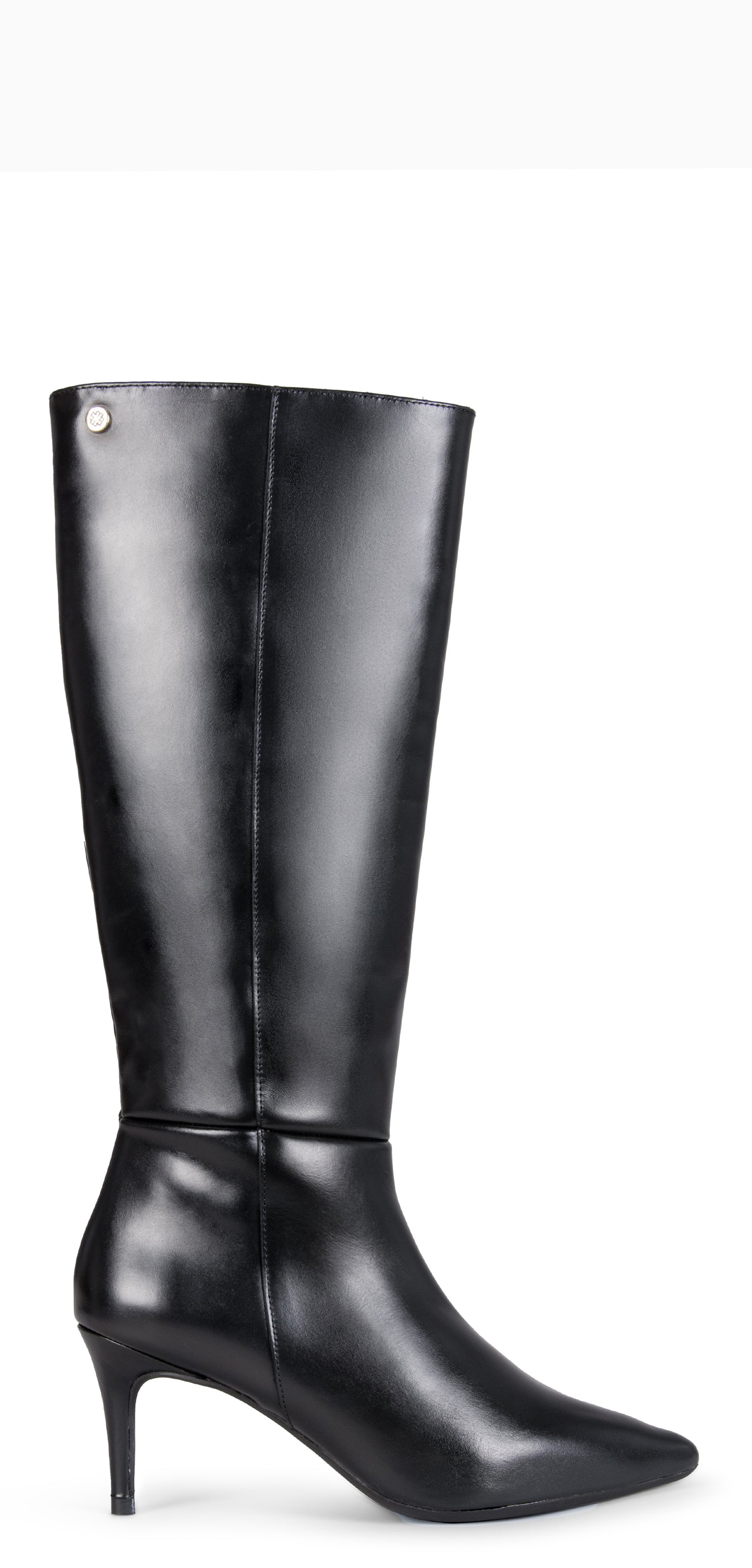 MANHATTAN – Botas de piel con tacón fino NEGRO