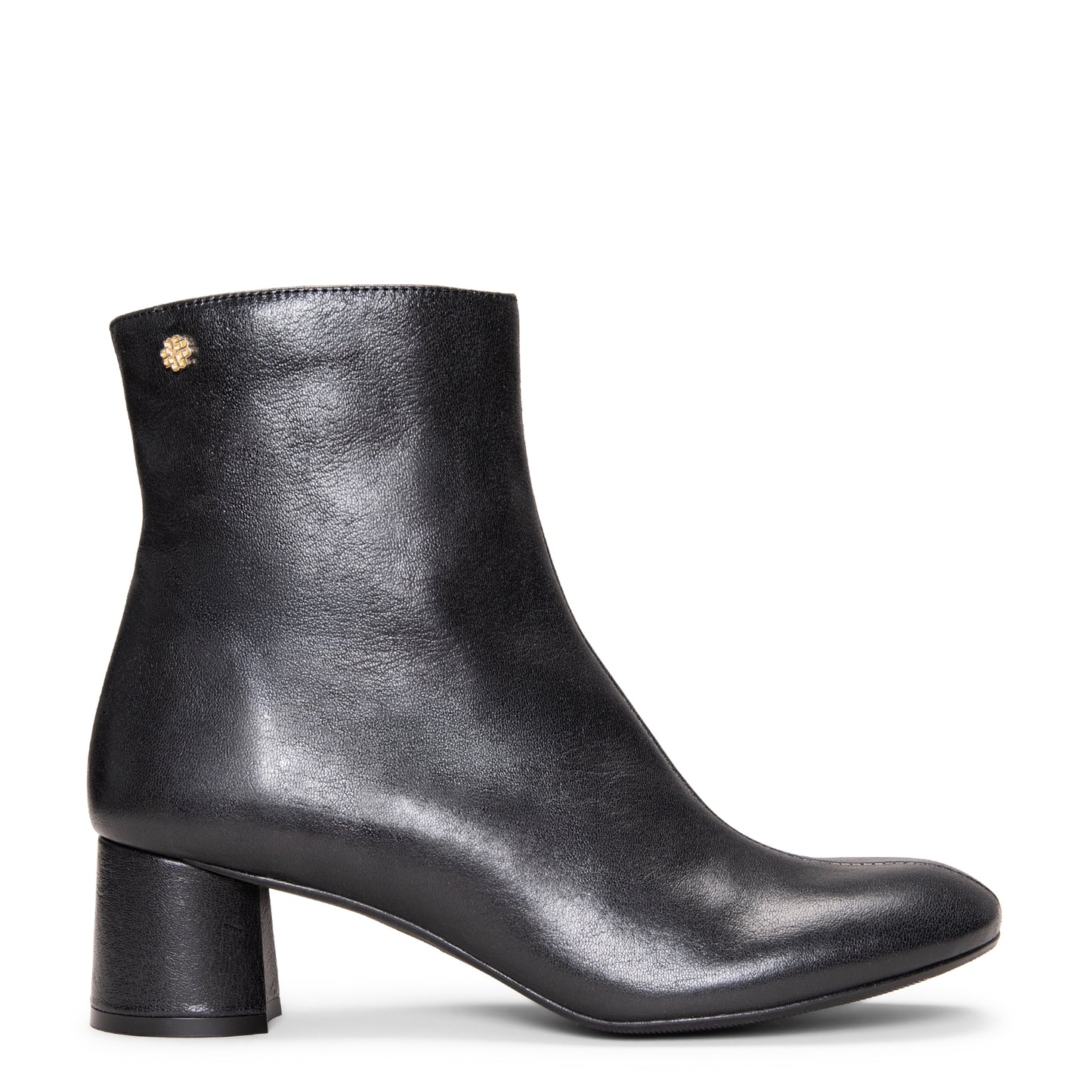 RUBI - Botines de tacón de piel NEGRO