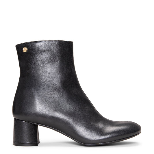 RUBI - Botines de tacón de piel NEGRO