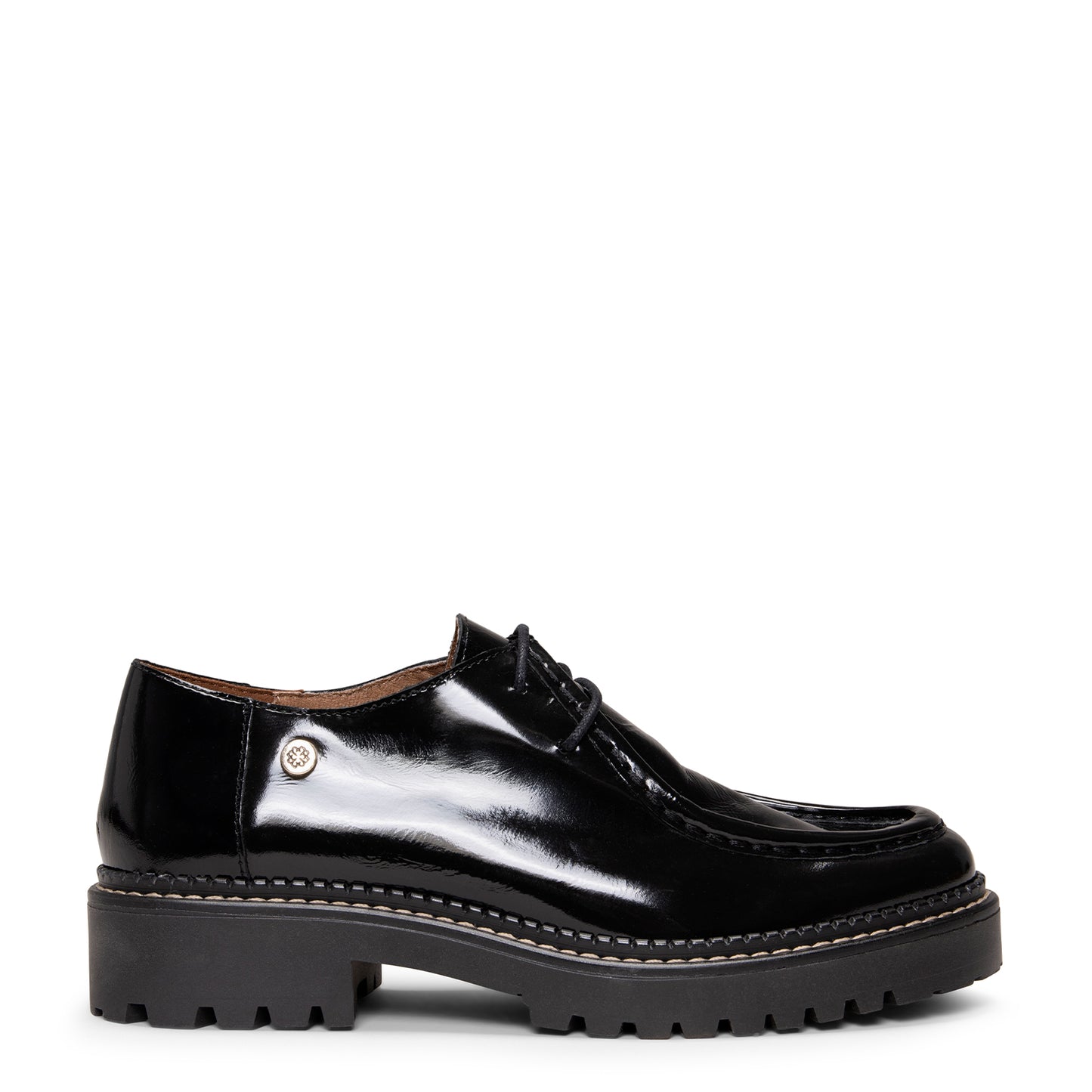 YALE – Mocasín con suela track con cordones NEGRO CHAROL