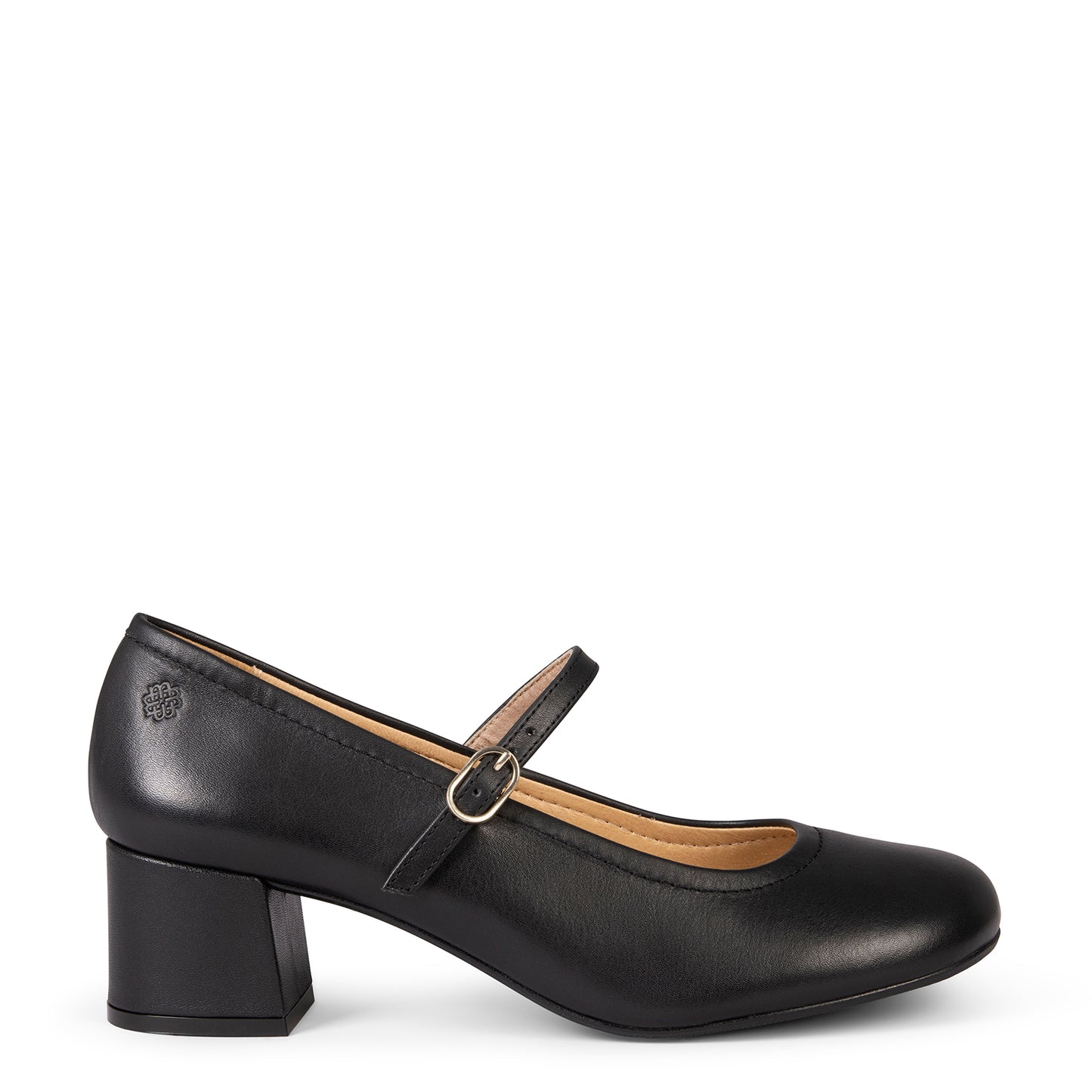 ROSALIA - Merceditas de tacón ancho de Piel NEGRO