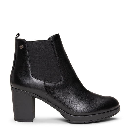 SABRINA – Botin de tacón alto con elástico lateral  NEGRO