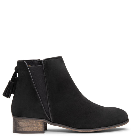LEIRE - Botines Chelsea de serraje hidrófugo NEGRO