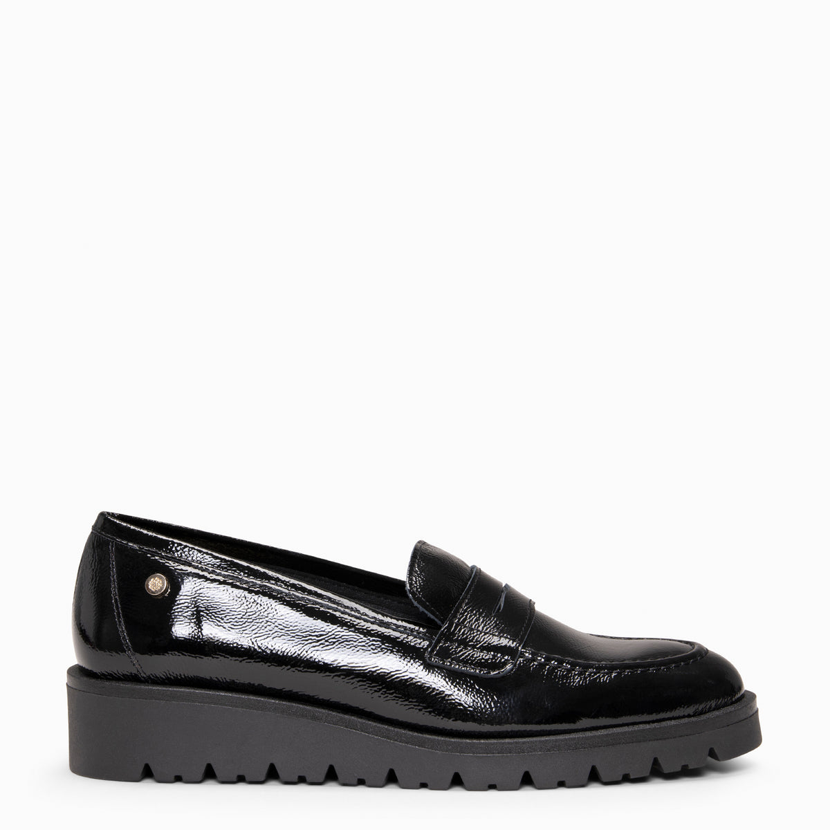 DAFNE - Mocasín con cuña CHAROL NEGRO