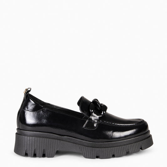 LOLA - Mocasines con suela track NEGRO