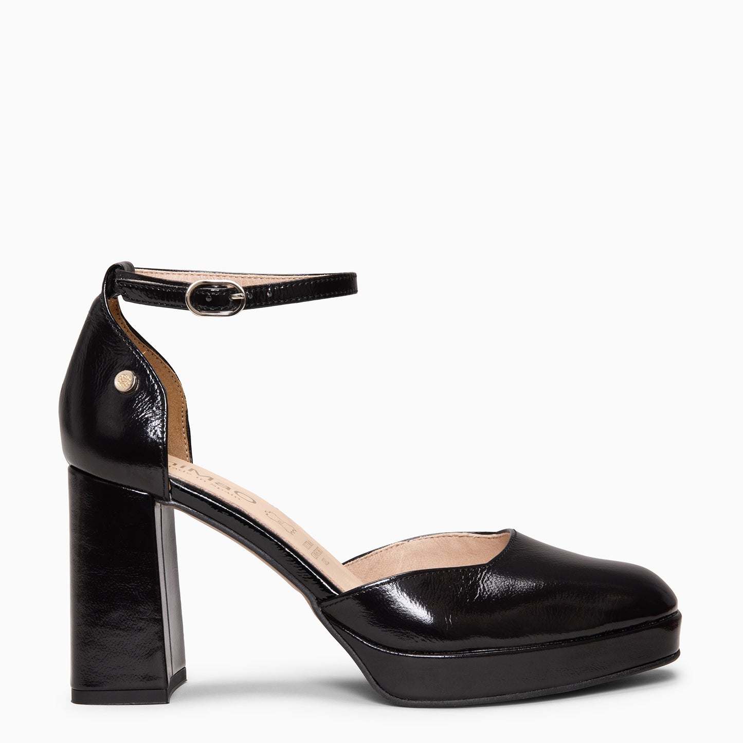 MEGAN - Zapatos con tacón ancho y plataforma NEGRO