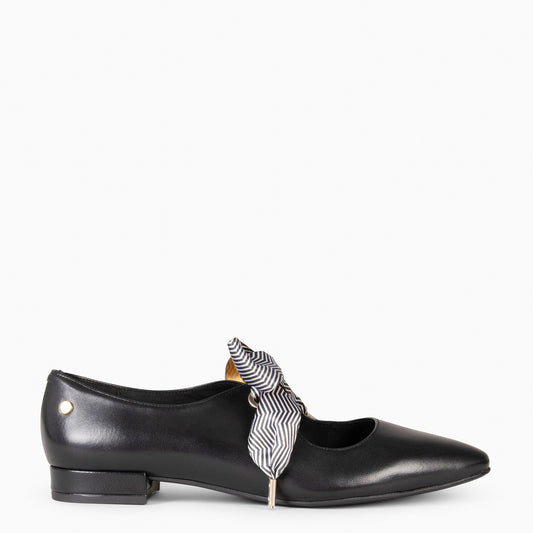 CATALINA – Mary Janes elegantes com laço PRETO