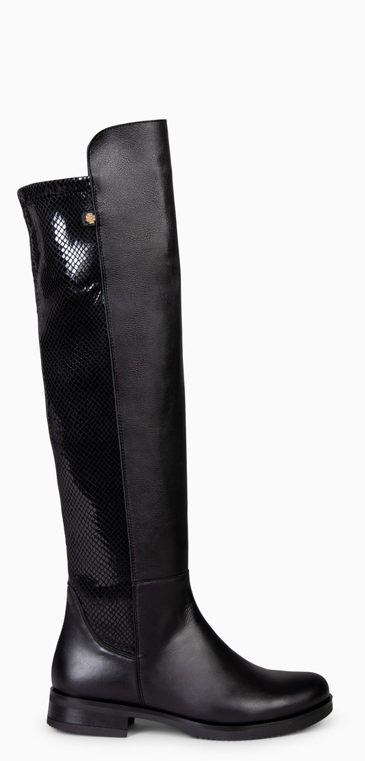 LIA - Bota alta de piel SERPIENTE