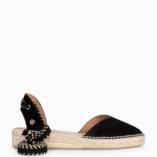 LAGOS - Espadrilles plates NOIRES