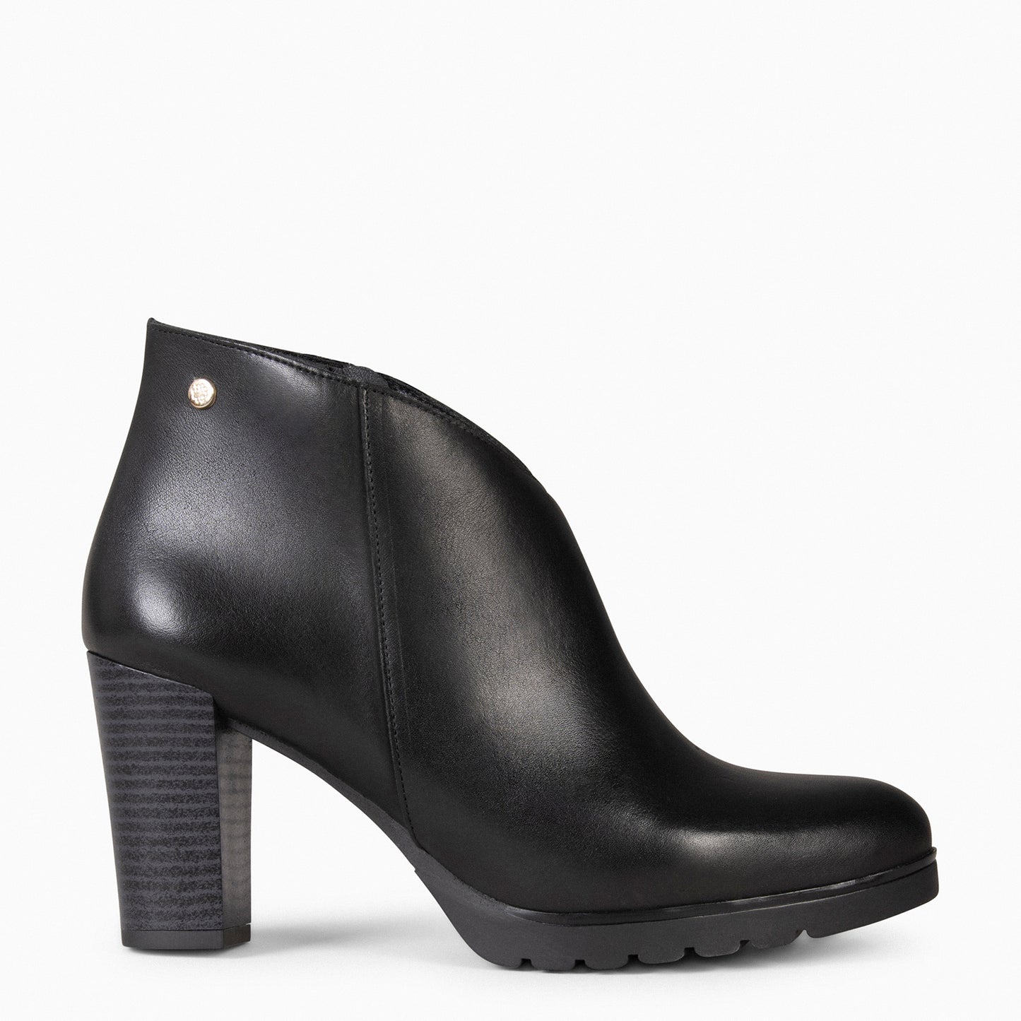 CLASSIC - Botins femininos com salto PRETO