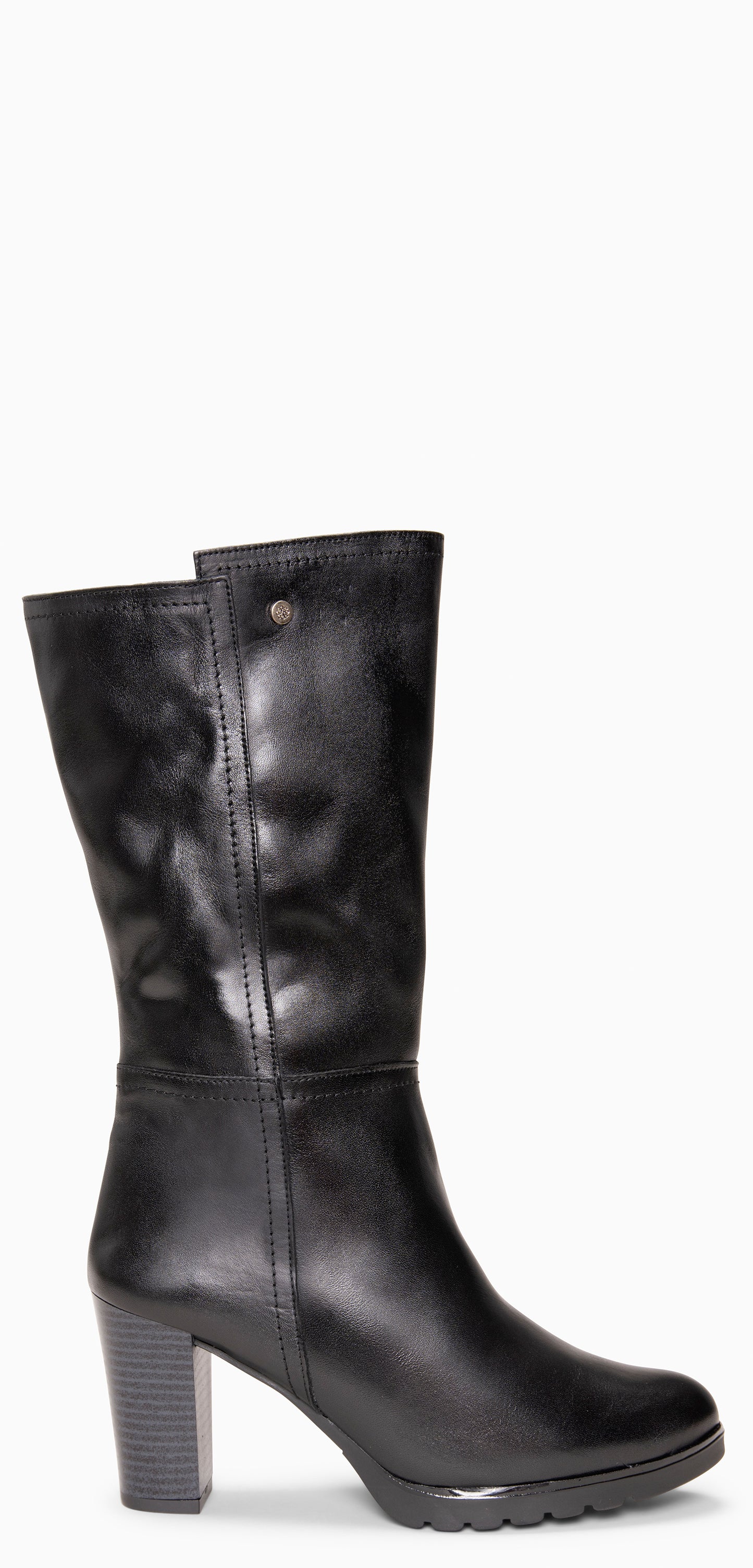 ARIANA XL – Botas de tacón y plataforma altas en piel NEGRO