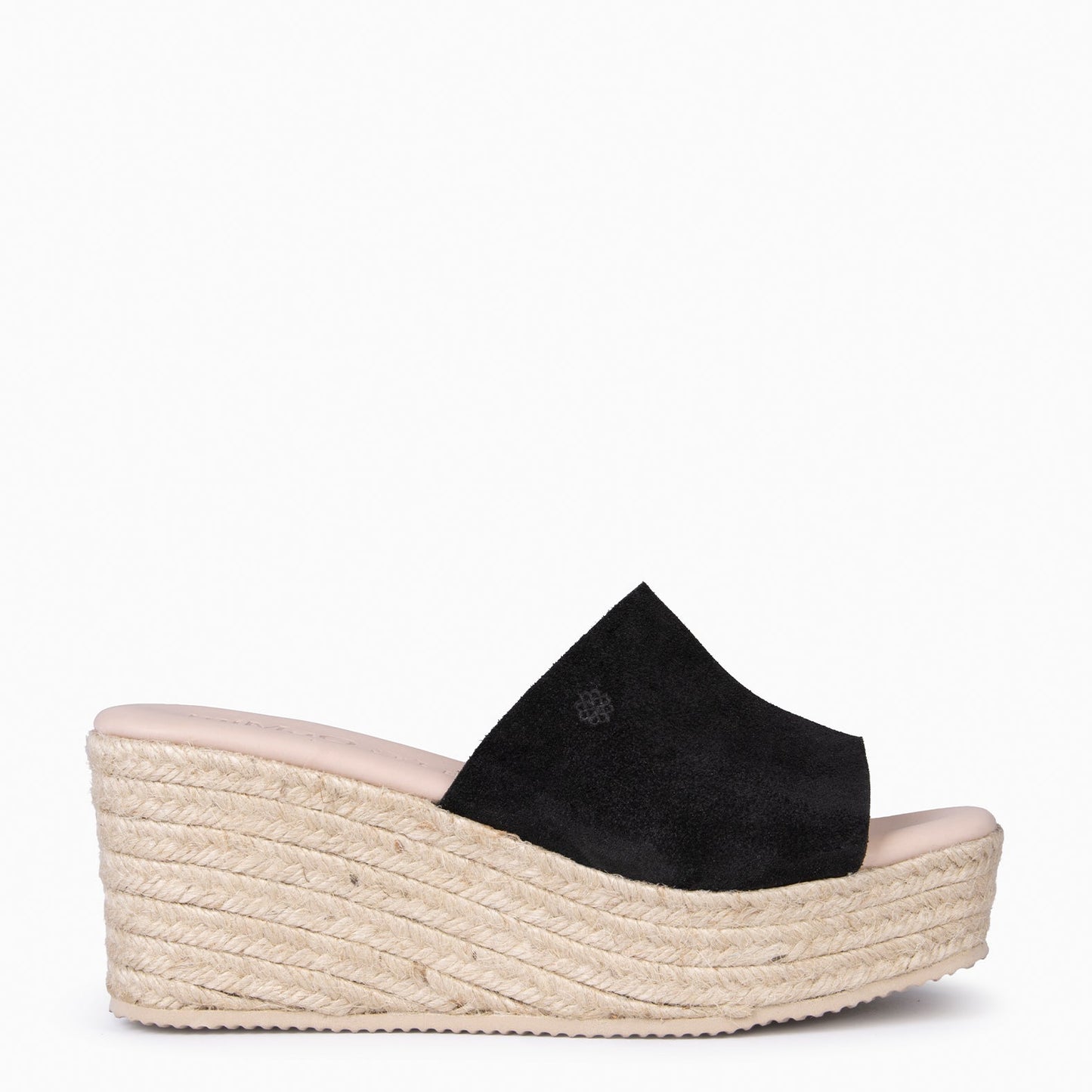 MAIRA - Cuñas con plataforma de esparto NEGRO