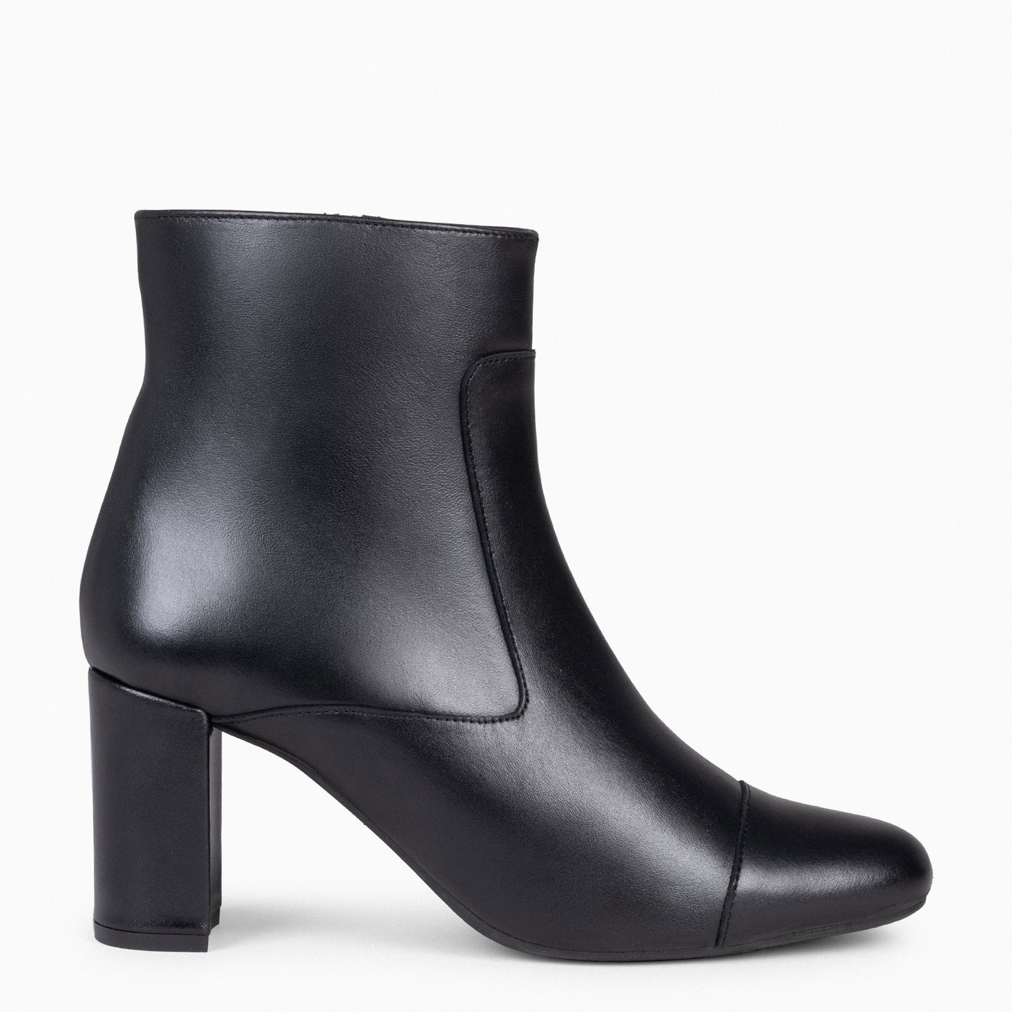 VARENNA - Bota feminina com zíper NAPA BLACK