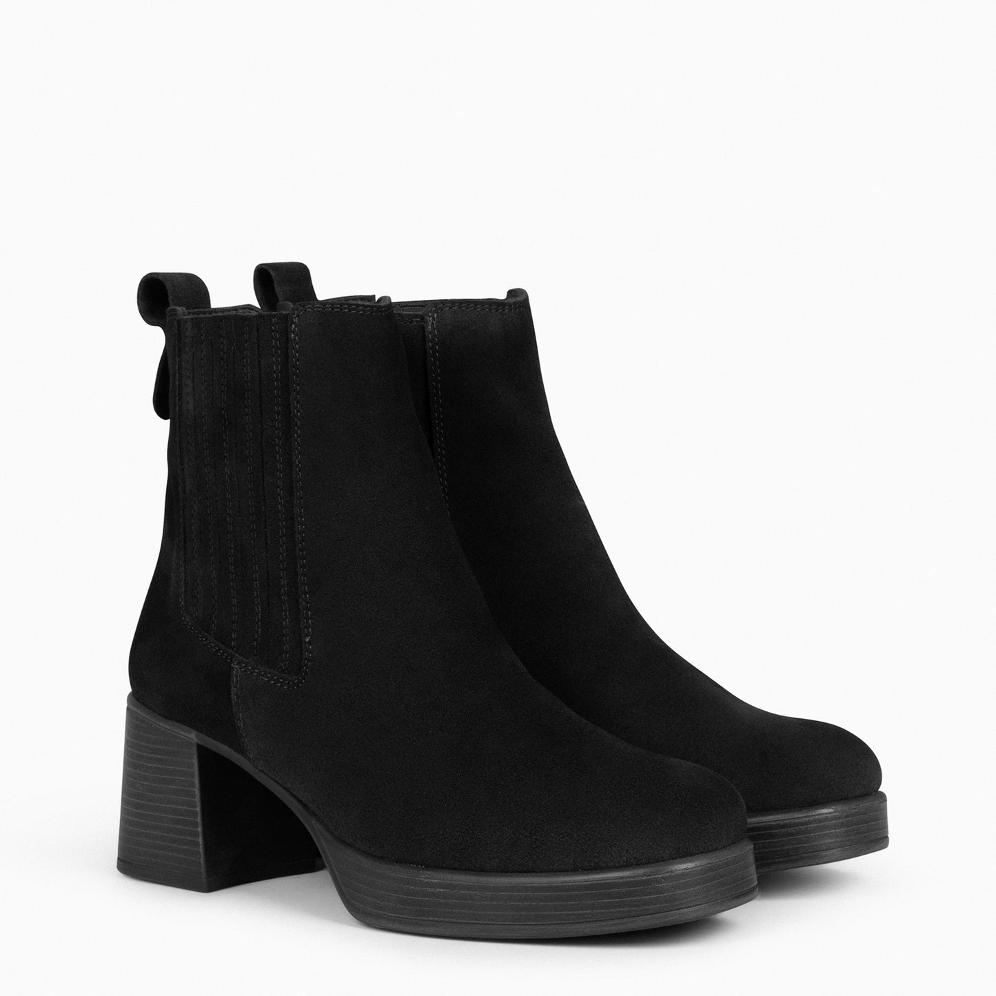 DAYTON - Botins femininos com zíper PRETO