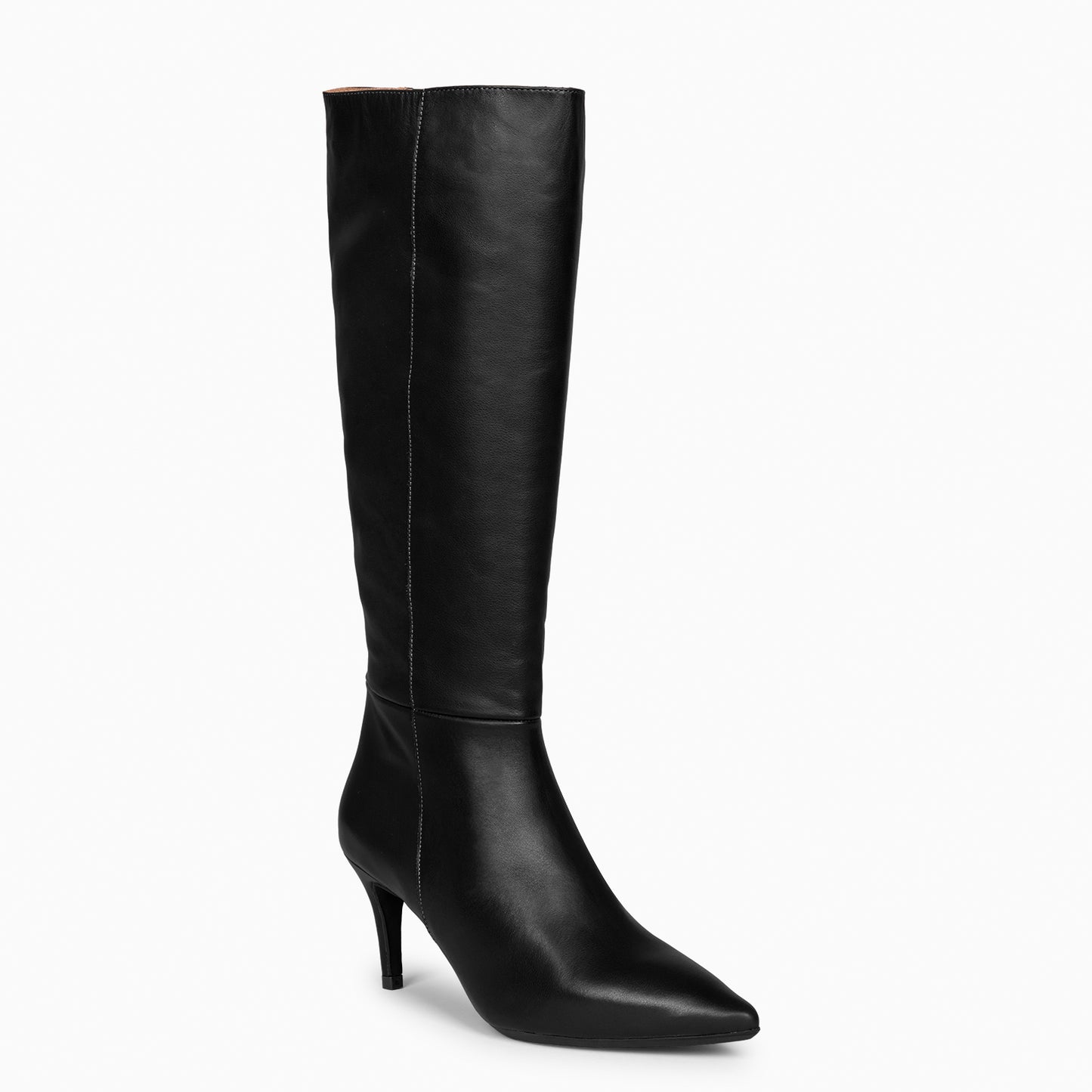 MANHATTAN – Botas altas de tacón con cremallera NEGRO