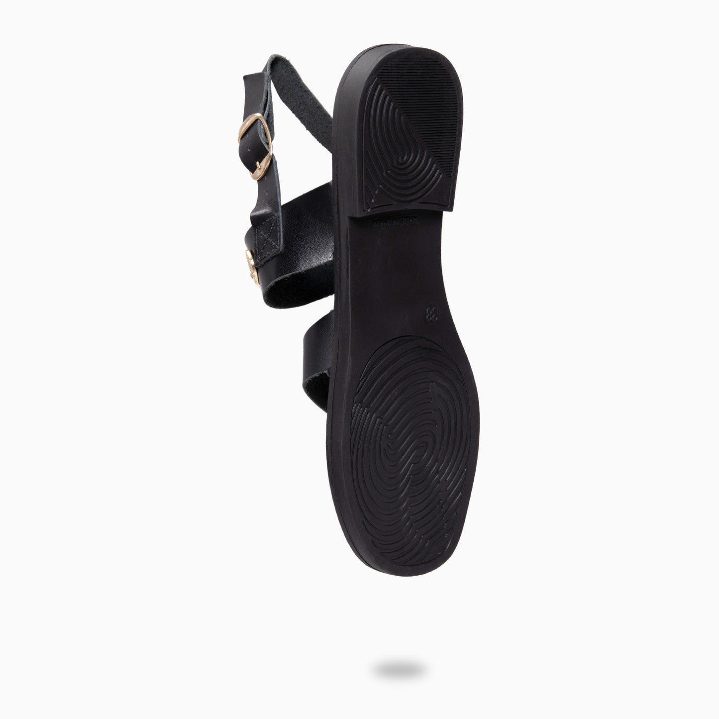 HERA - Sandalias planas de piel NEGRO