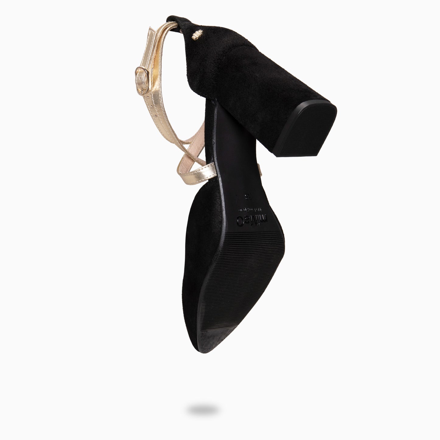 ARIEL - Zapato de tacón ancho NEGRO METAL