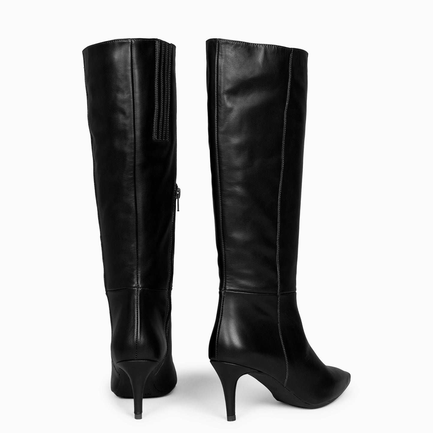 MANHATTAN – Botas altas de tacón con cremallera NEGRO