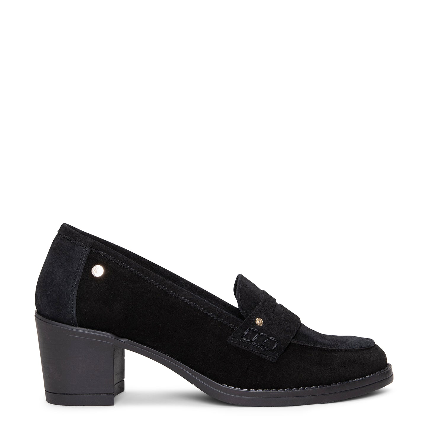 LATTÉ -Mocasín con tacón ancho NEGRO