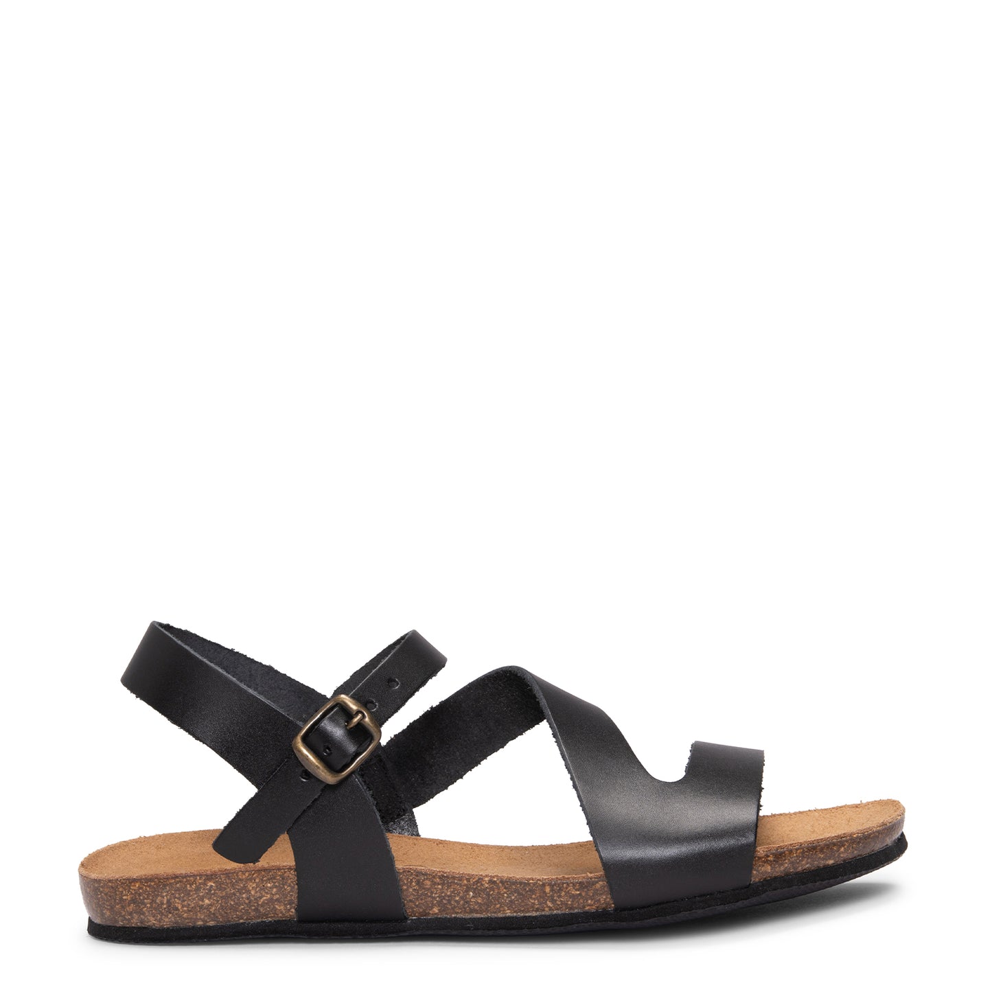 LIS – Sandalias BIO de piel de Vaquetilla NEGRO