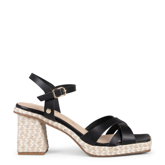 ANNA – Sandalias de tacón ancho NEGRO