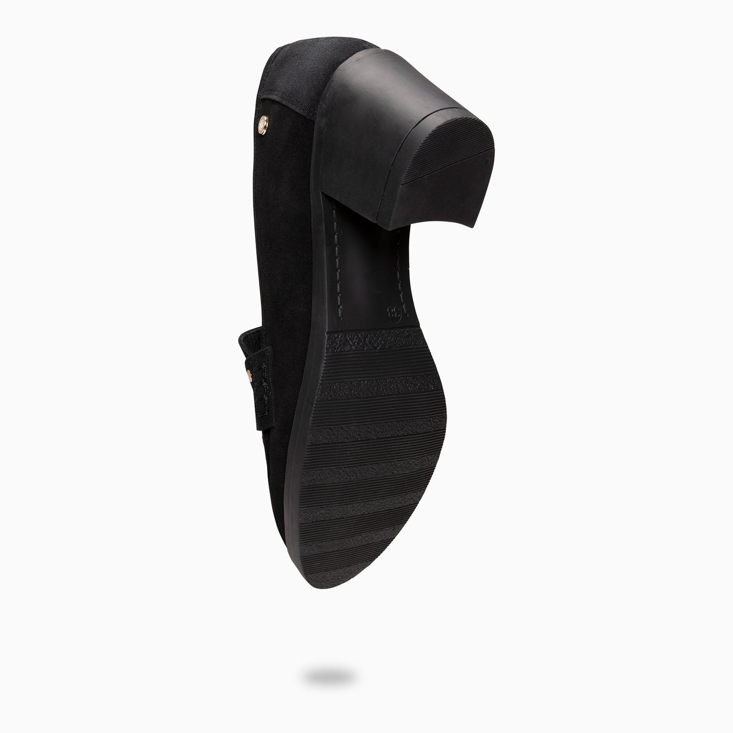 LATTÉ -Mocasín con tacón ancho NEGRO