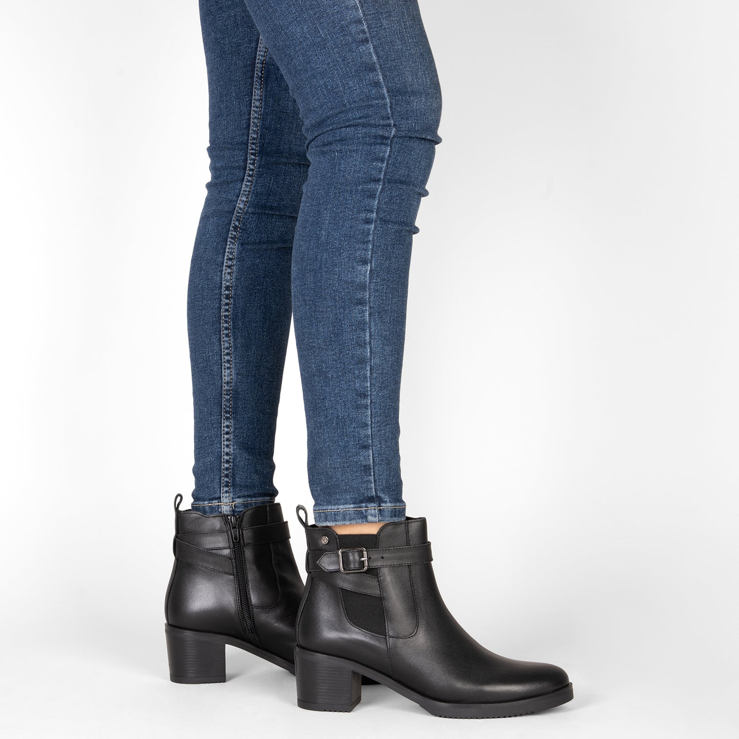 LEMMY - Bottines en cuir nappa pour femme NOIR