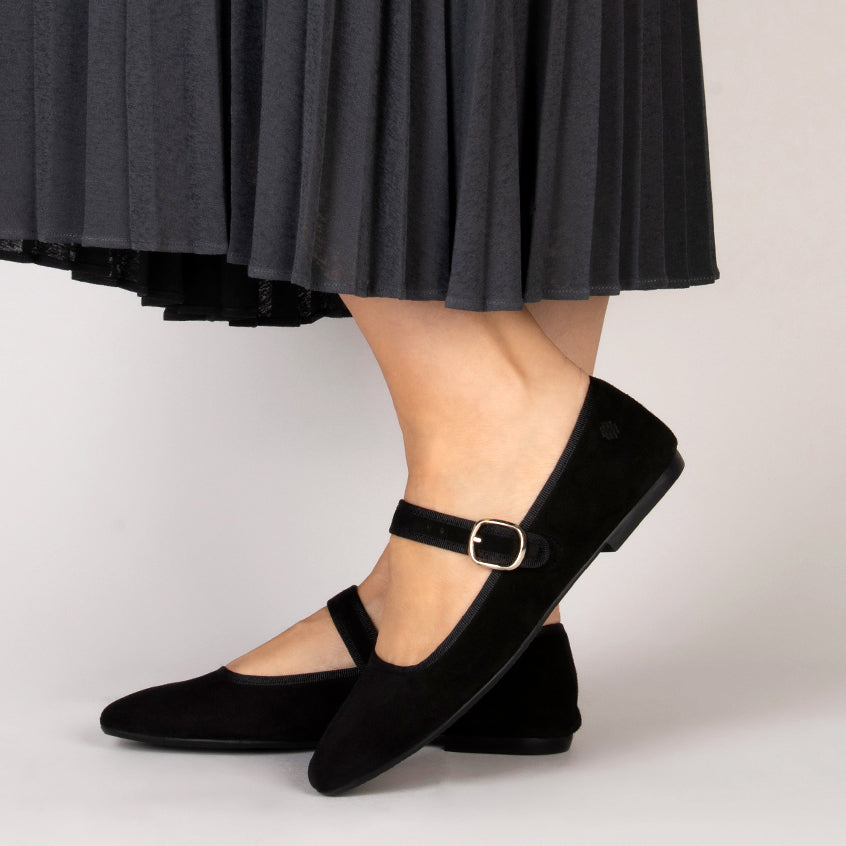 CLARA - Merceditas con puntera cuadrada NEGRO