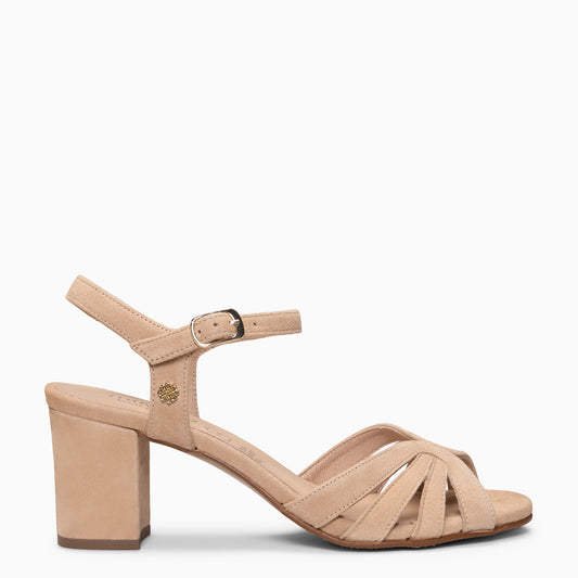 MUSA – Sandalias de Tacón ancho NUDE