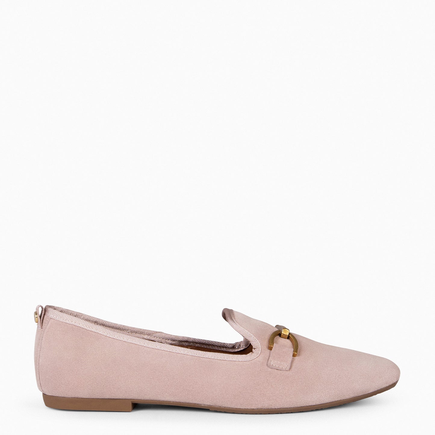 SLIPPER – Mocassins NUDE de salto baixo