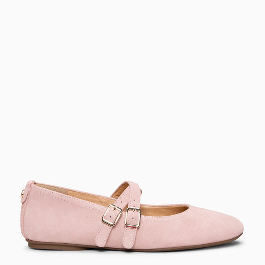AMAPOLA - Bailarina con tiras cruzadas de ante  NUDE