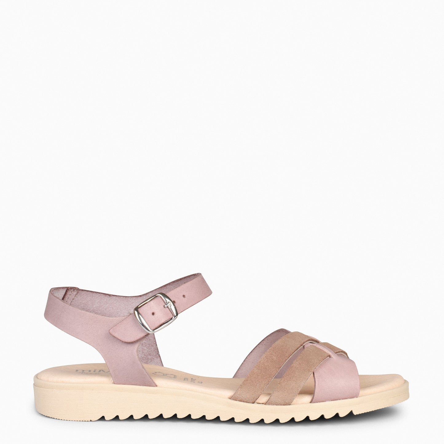 FRESH – Sandalias de piel con cuña baja NUDE