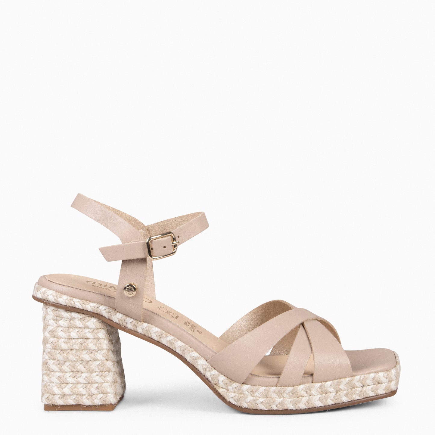 ANNA – Sandalias de tacón ancho NUDE