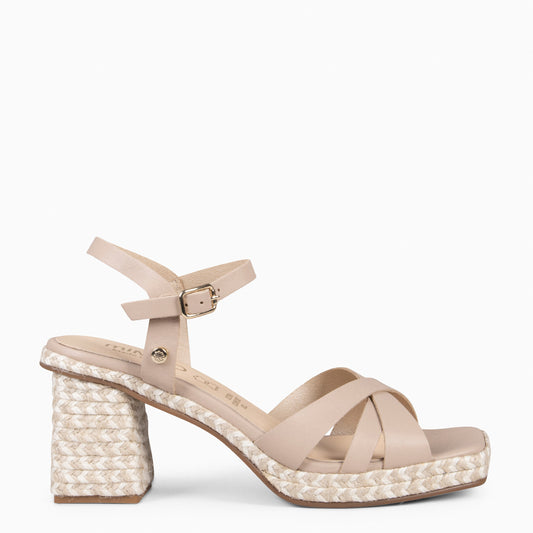 ANNA – Sandalias de tacón ancho NUDE