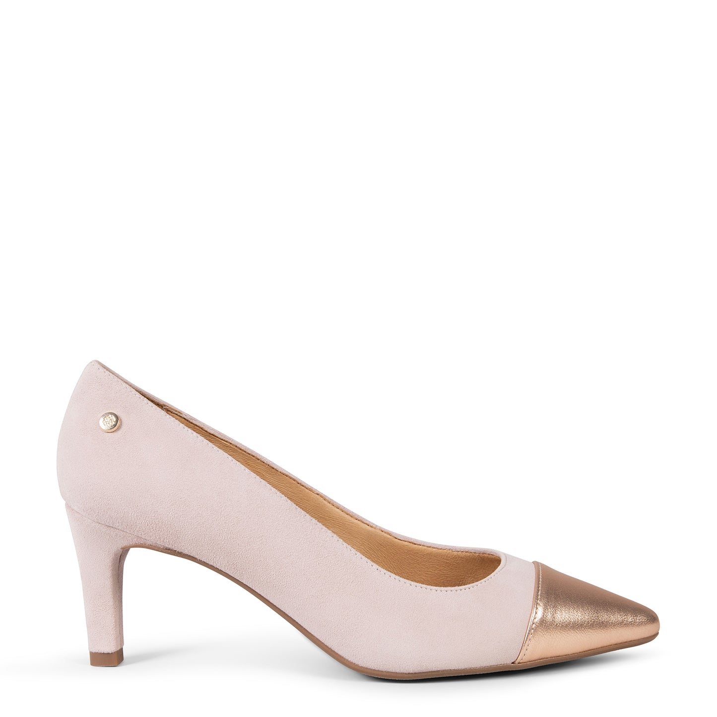 LILLY S - Zapato de tacón con puntera bicolor NUDE ORO