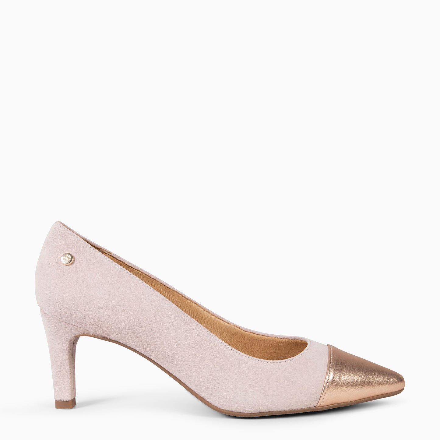 LILLY S - Zapato de tacón con puntera bicolor NUDE ORO