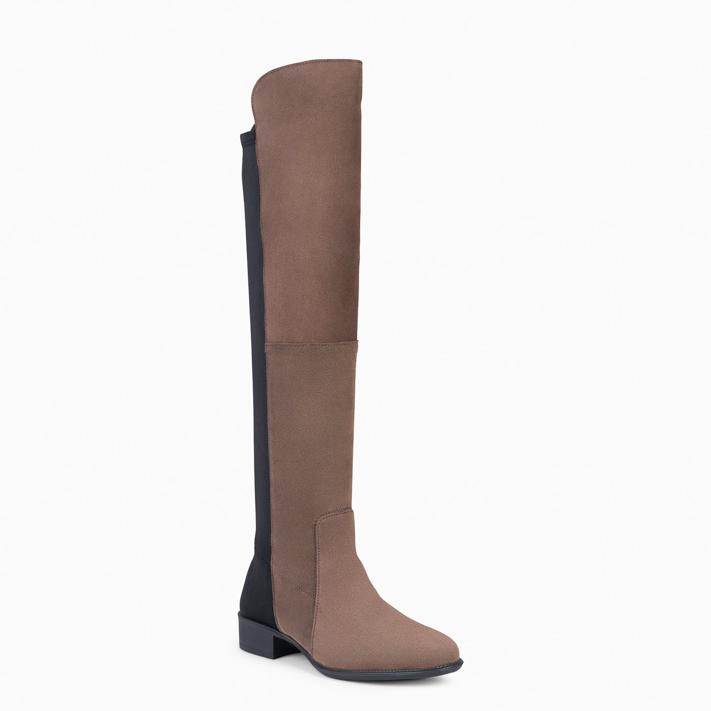 ELASTIC – Botte montante à talon bas TAUPE