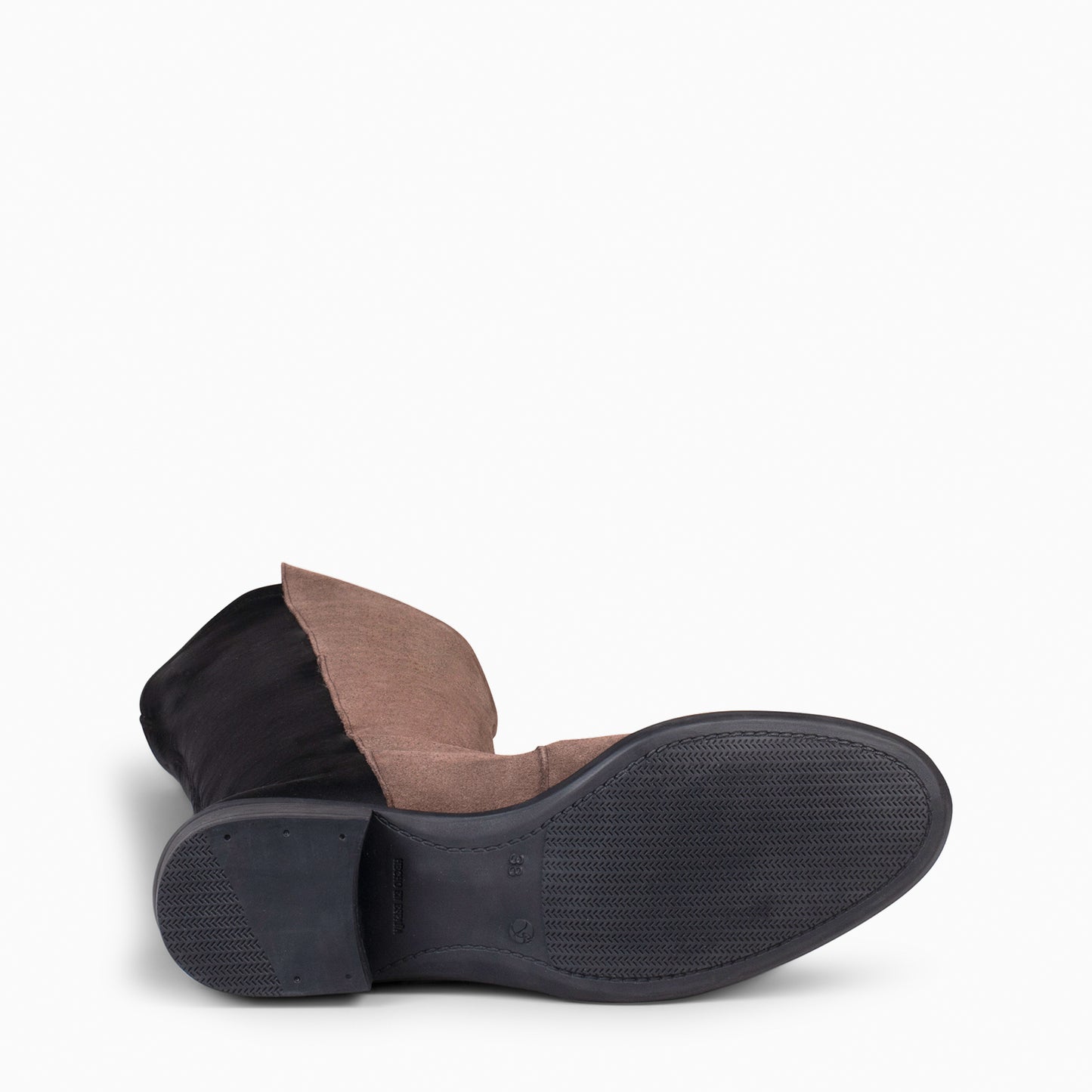 ELASTIC – Botte montante à talon bas TAUPE