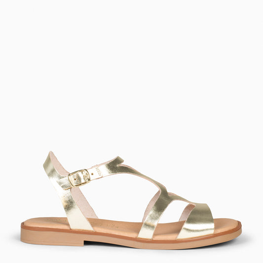 BAMBÚ - Sandalias Planas PLATINO