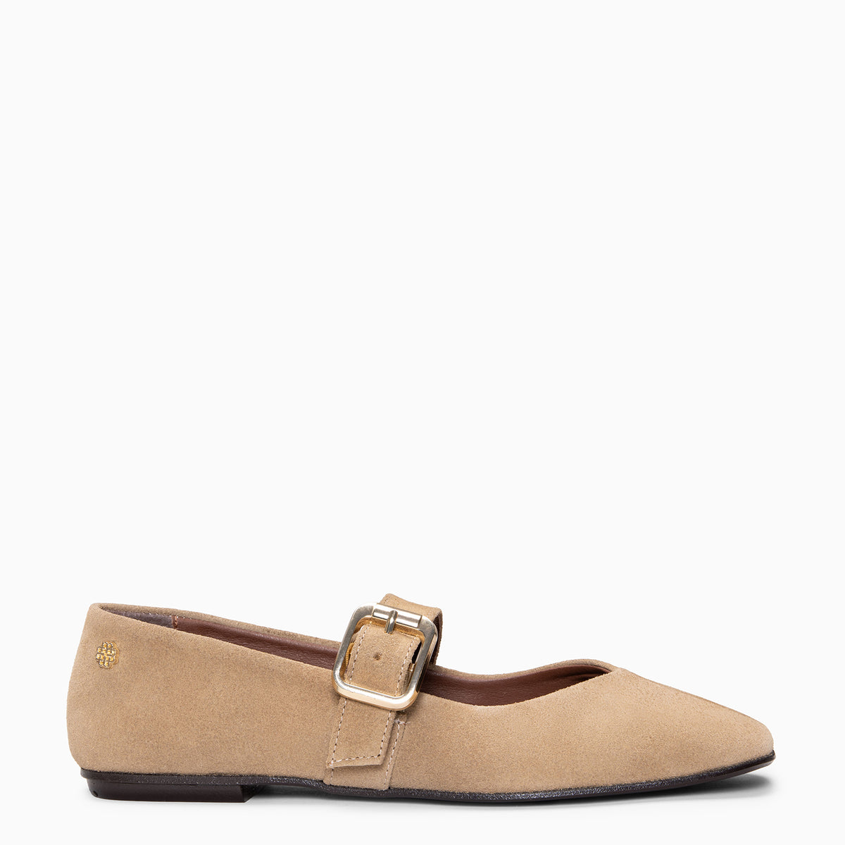 FRANCISCA - Mercedita de piel con tira ajustable BEIGE