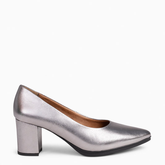 S SPLASH - Chaussures en cuir métallisé SILVER